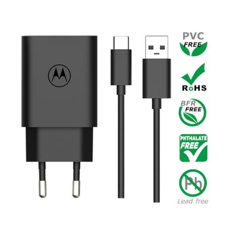 MOTOROLA TurboPower 20W USB-A w/ 1m USB-C cable Black