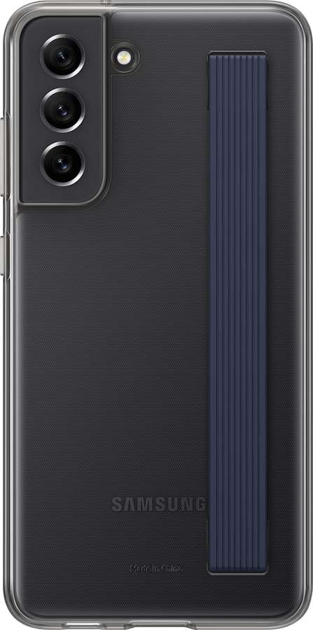 Samsung polopriehľadný zadný kryt s pútkom pre S21 FE, šedý