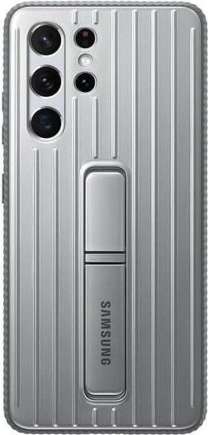 Samsung tvrdený ochranný zadný kryt so stojankom EF-RG998CJE pre S21Ultra, šedé