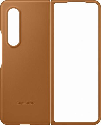 Samsung kožený zadný kryt pre Z Fold3, hnedý