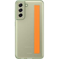 Samsung polopriehľadný zadný kryt s pútkom pre S21 FE, zelený