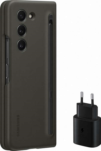 Samsung Sada Ochranného puzdra s dotykovým perom a 25W nabíjací adaptér pre Galaxy Z Fold5, Čierna